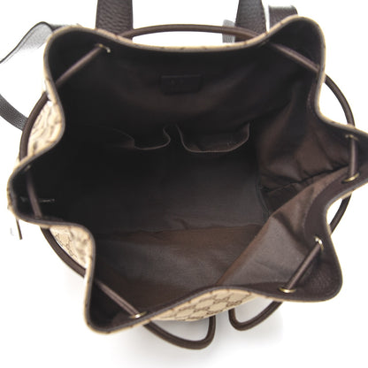 Gucci Monogram Dollar Calfskin O Drawstring Backpack Beige Ebony Testa di Moro Dark Chocolate 5 of 8