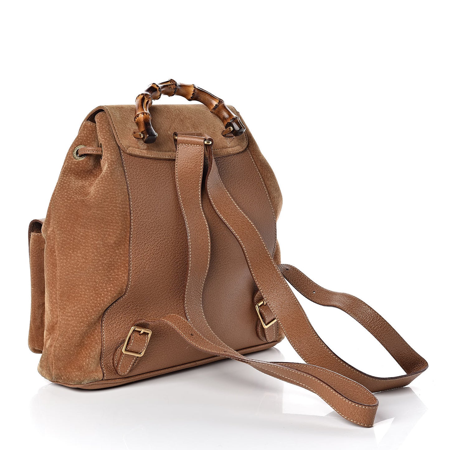 Suede Bamboo Backpack Beige