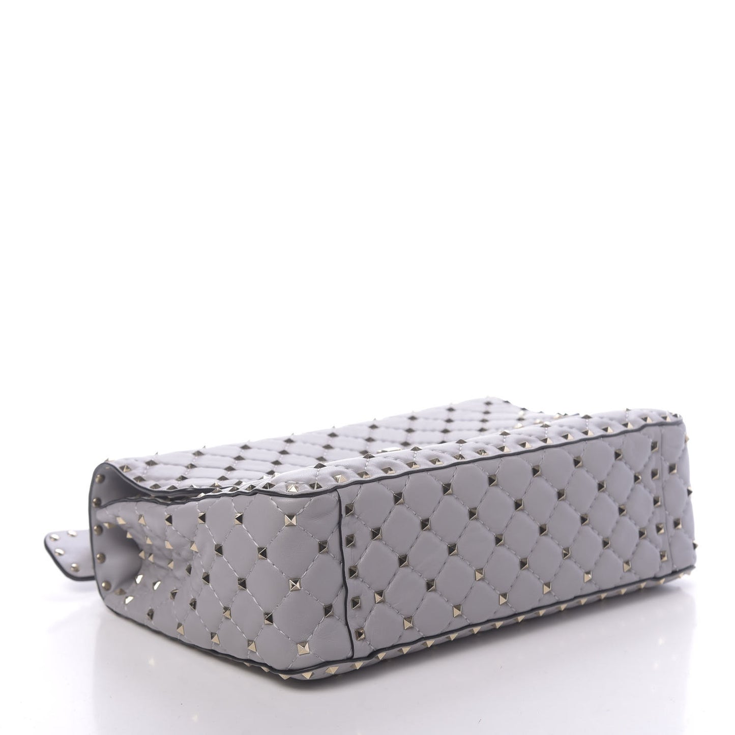 Nappa Large Rockstud Spike Shoulder Bag Pastel Grey