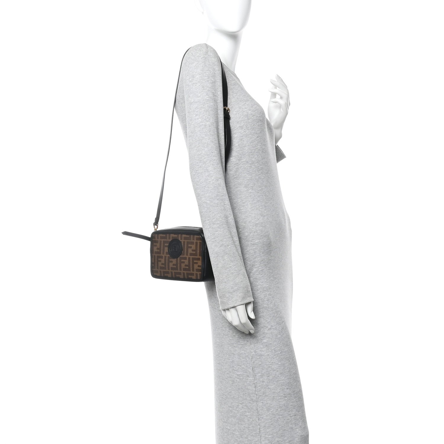 Fendi Glazed Fabric Vitello Century FF 1974 Stamp Patch Mini