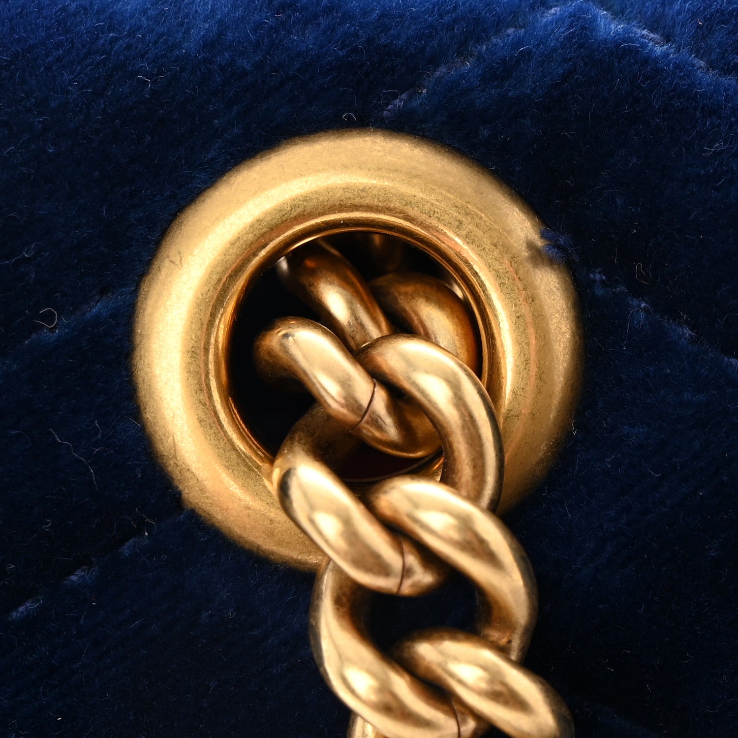 Gucci Velvet Matelasse Mini GG Marmont Shoulder Bag Cobalt Blue 13 of 14
