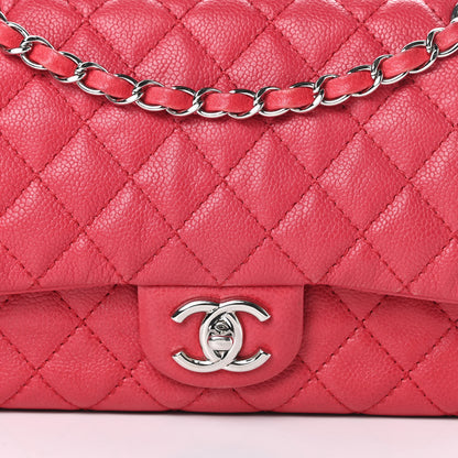 Chanel Washed Caviar Quilted Medium Double Flap Red 8 of 13