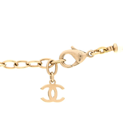 Chanel Pearl Crystal Logo Choker Gold Pearly White 5 of 5