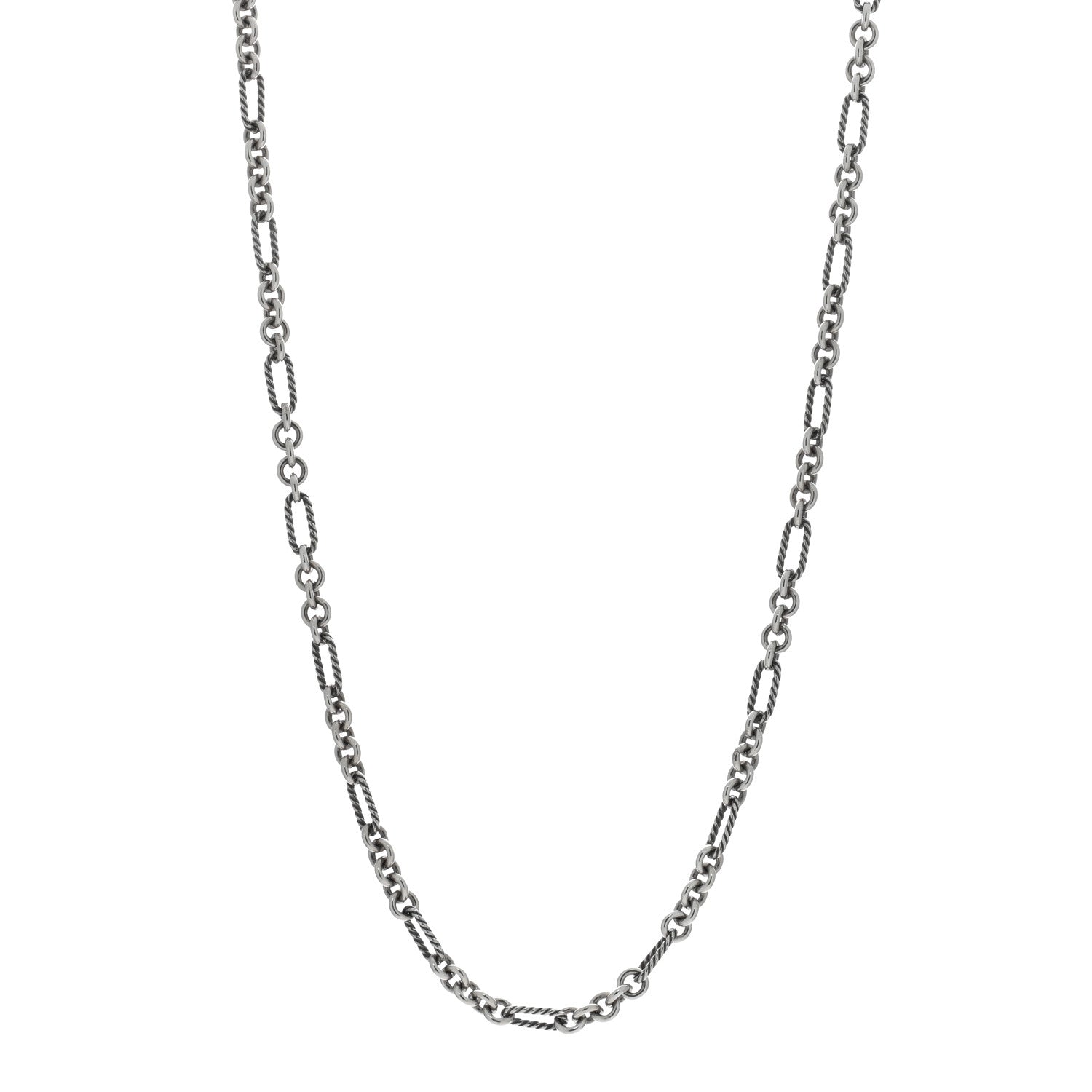 David Yurman DAVID YURMAN Sterling Silver 18K Yellow Gold Figaro Chain Link Necklace 1 of 4
