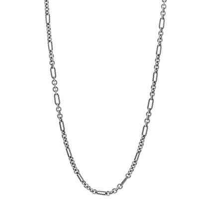 David Yurman DAVID YURMAN Sterling Silver 18K Yellow Gold Figaro Chain Link Necklace 1 of 4