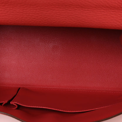 Hermes Taurillon Clemence Shoulder Kelly 42 Bougainvillea 5 of 10