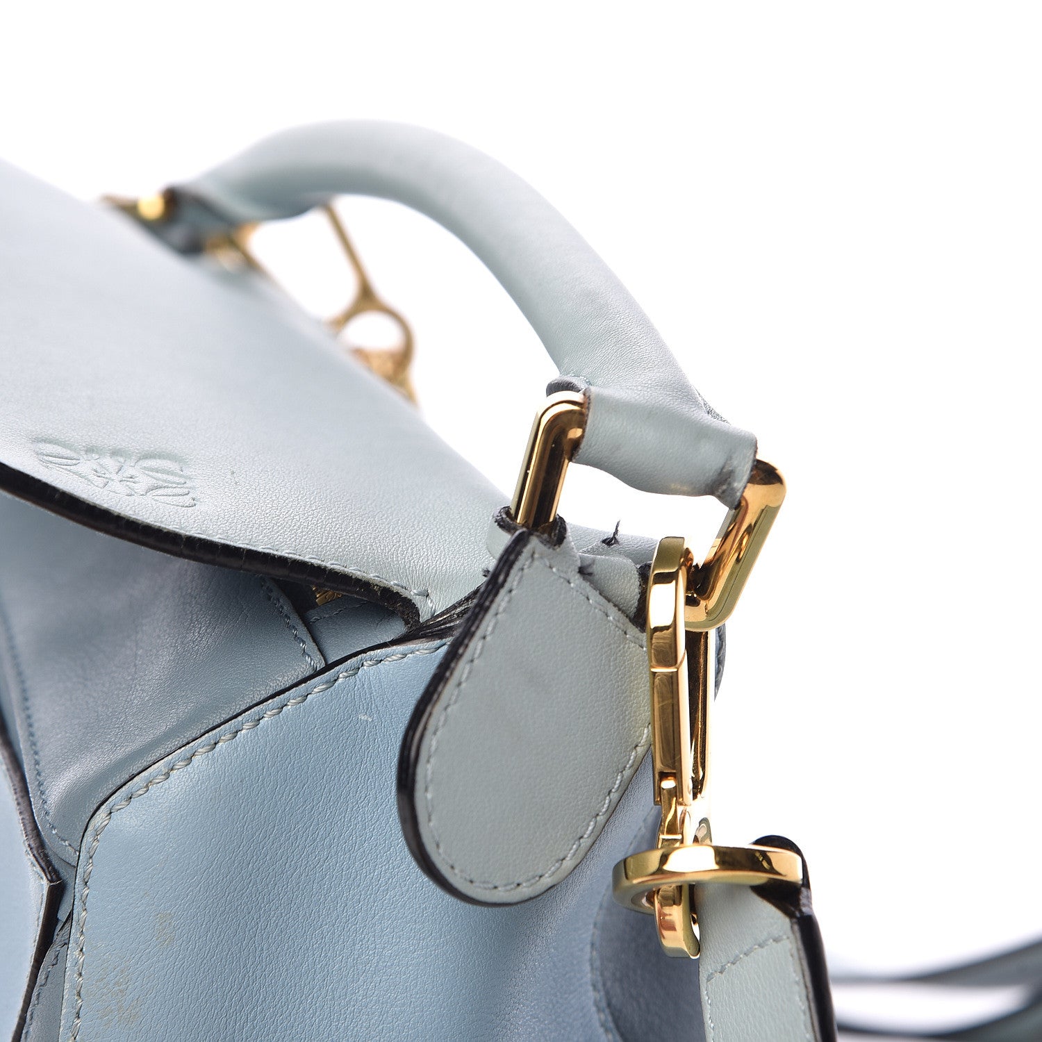 Loewe Calfskin Small Puzzle Bag Aqua Light Blue Stone Blue 13 of 15