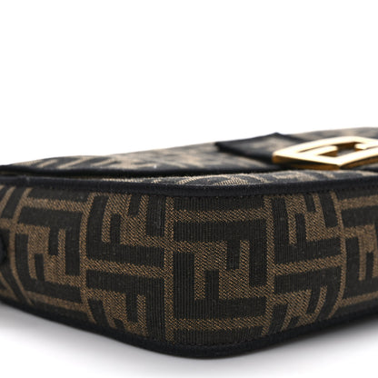 Fendi Fabric Jacquard FF 1974 Medium Baguette Tobacco Moro Black 7 of 8