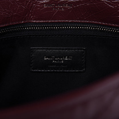 Saint Laurent Crinkled Calfskin Matelasse Monogram Large Niki Chain Satchel Rouge Legion 9 of 10
