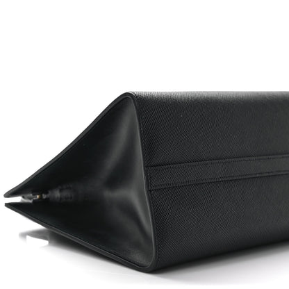 Prada Saffiano Cuir Calfskin Medium Monochrome Top Handle Tote Black 7 of 8