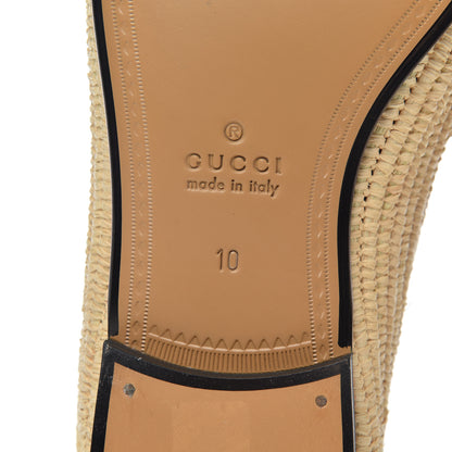 Gucci Raffia Mens Brixton Horsebit Loafers 10 Naturale Sand Storm 7 of 15