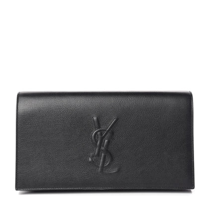 Saint Laurent Calfskin Monogram Large Belle De Jour Clutch Black 1 of 7