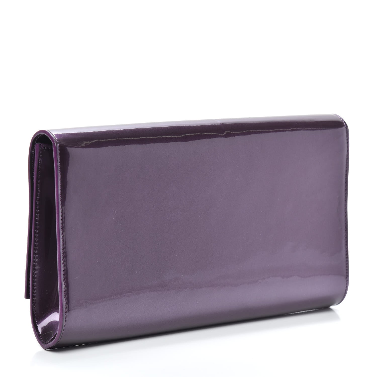 Saint Laurent Patent Calfskin Monogram Large Belle De Jour Clutch Purple 3 of 6
