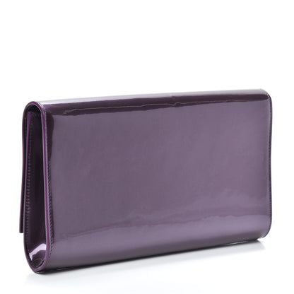Saint Laurent Patent Calfskin Monogram Large Belle De Jour Clutch Purple 3 of 6