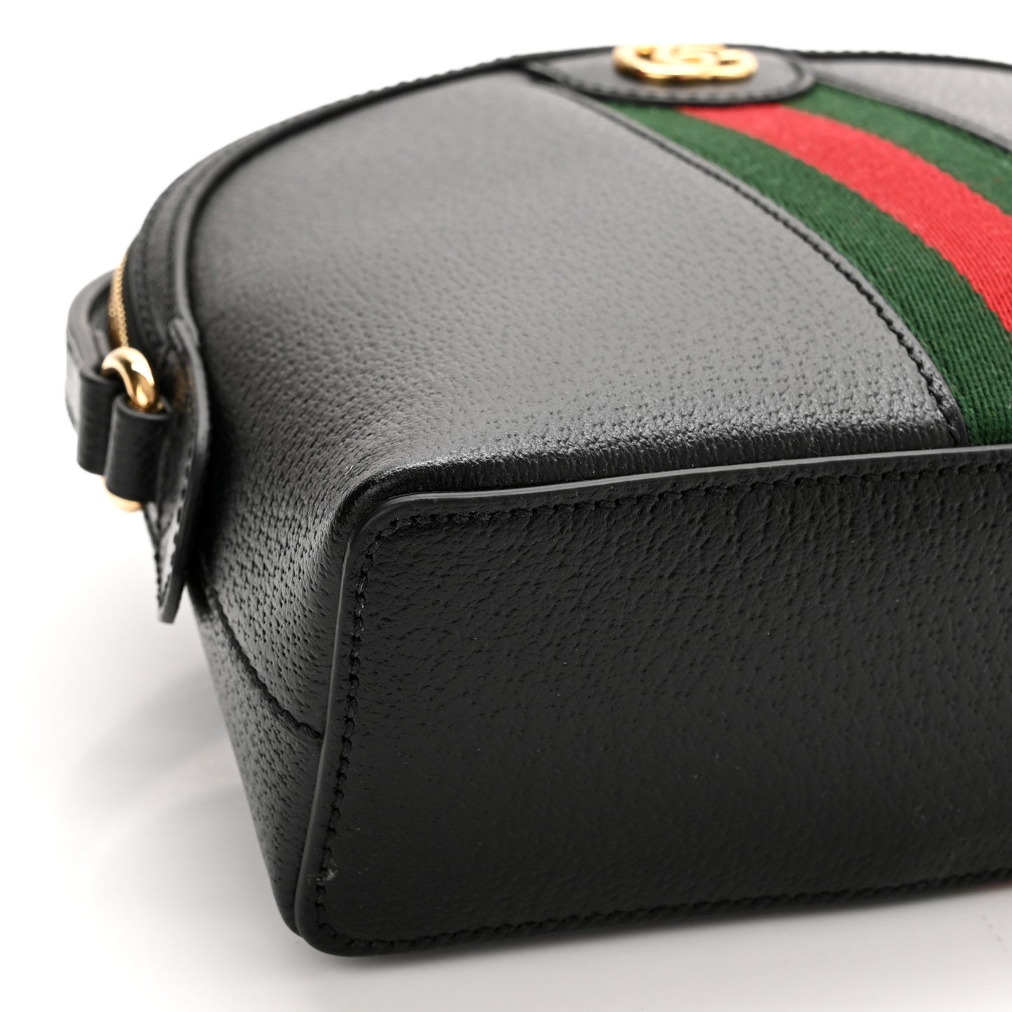 Calfskin GG Web Small Ophidia Dome Shoulder Bag Black