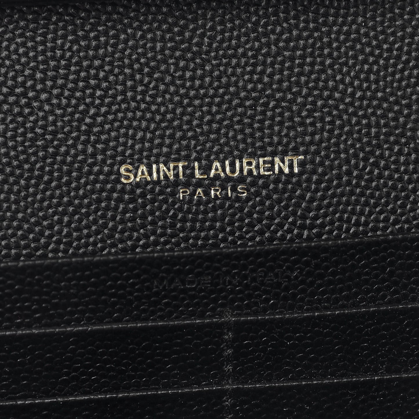 Grain De Poudre Mixed Matelasse Triquilt Monogram Chain Wallet Black