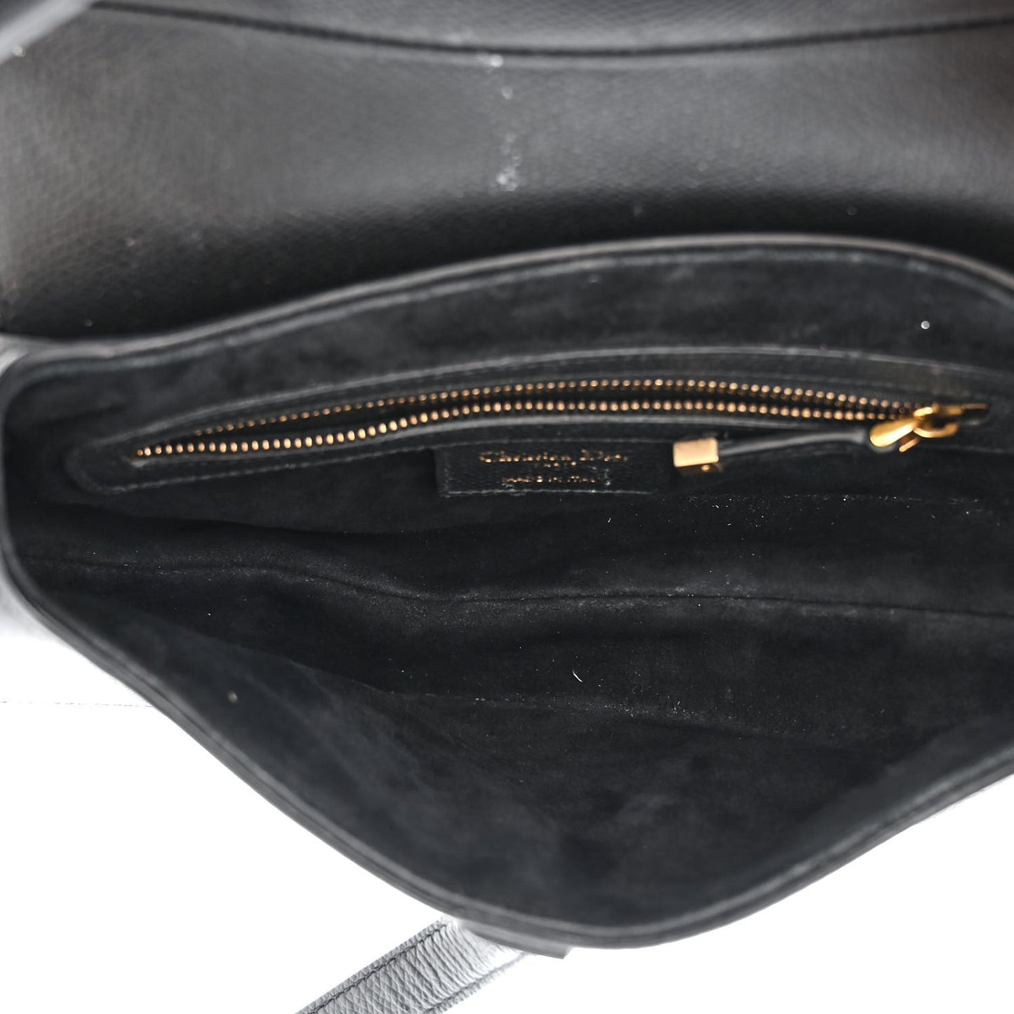 Grained Calfskin Saddle Bag Black