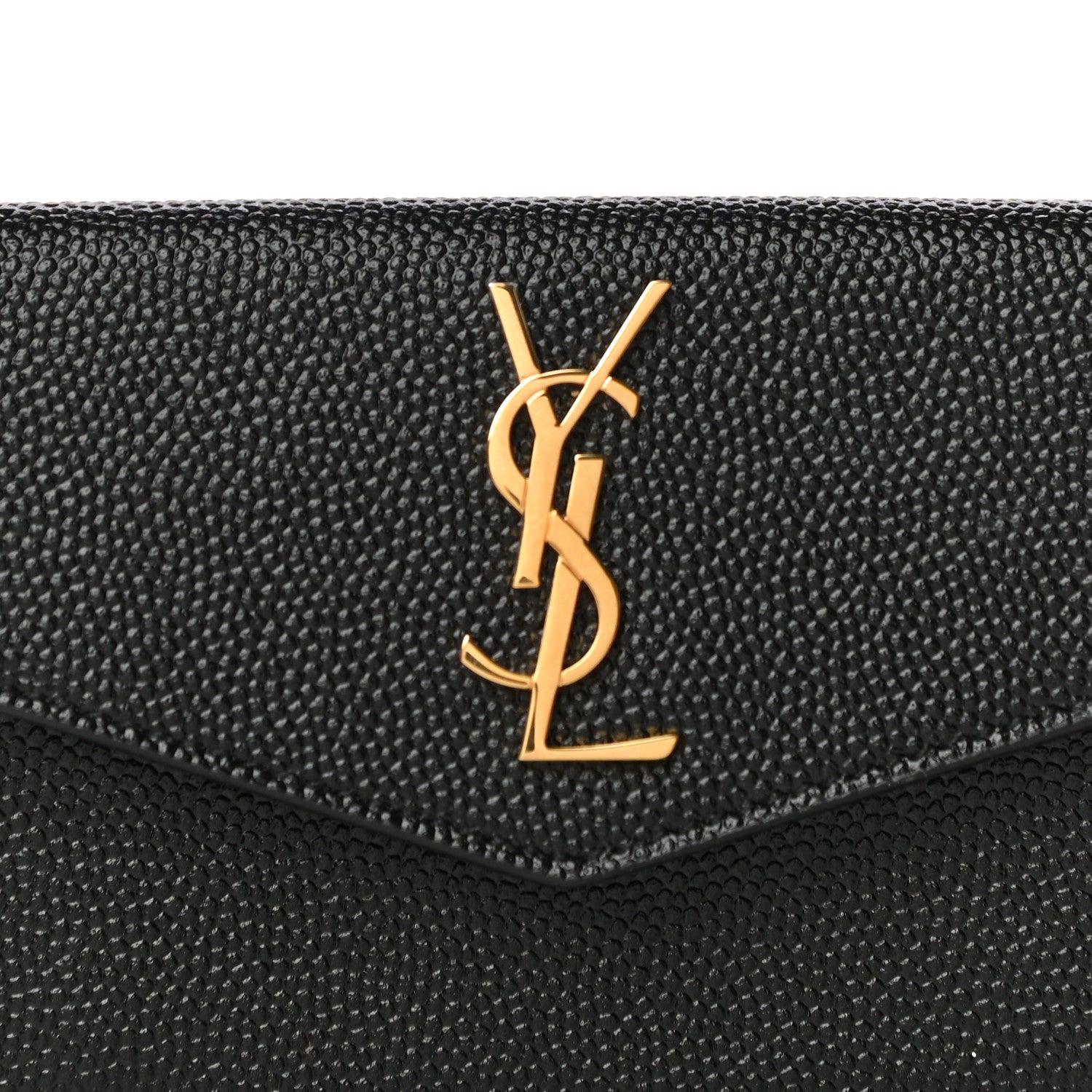 Saint Laurent Grain De Poudre Uptown Monogram Card Case Black 7 of 10