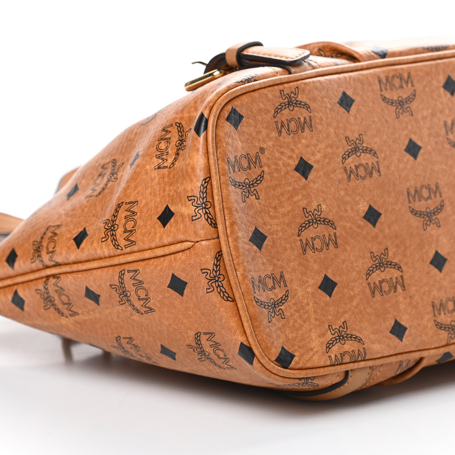 MCM Visetos Medium Essentials Shopper Tote Cognac 10 of 12