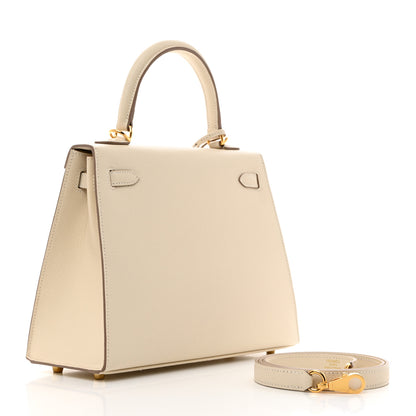 Hermes Epsom Kelly Sellier 25 Craie 2 of 11