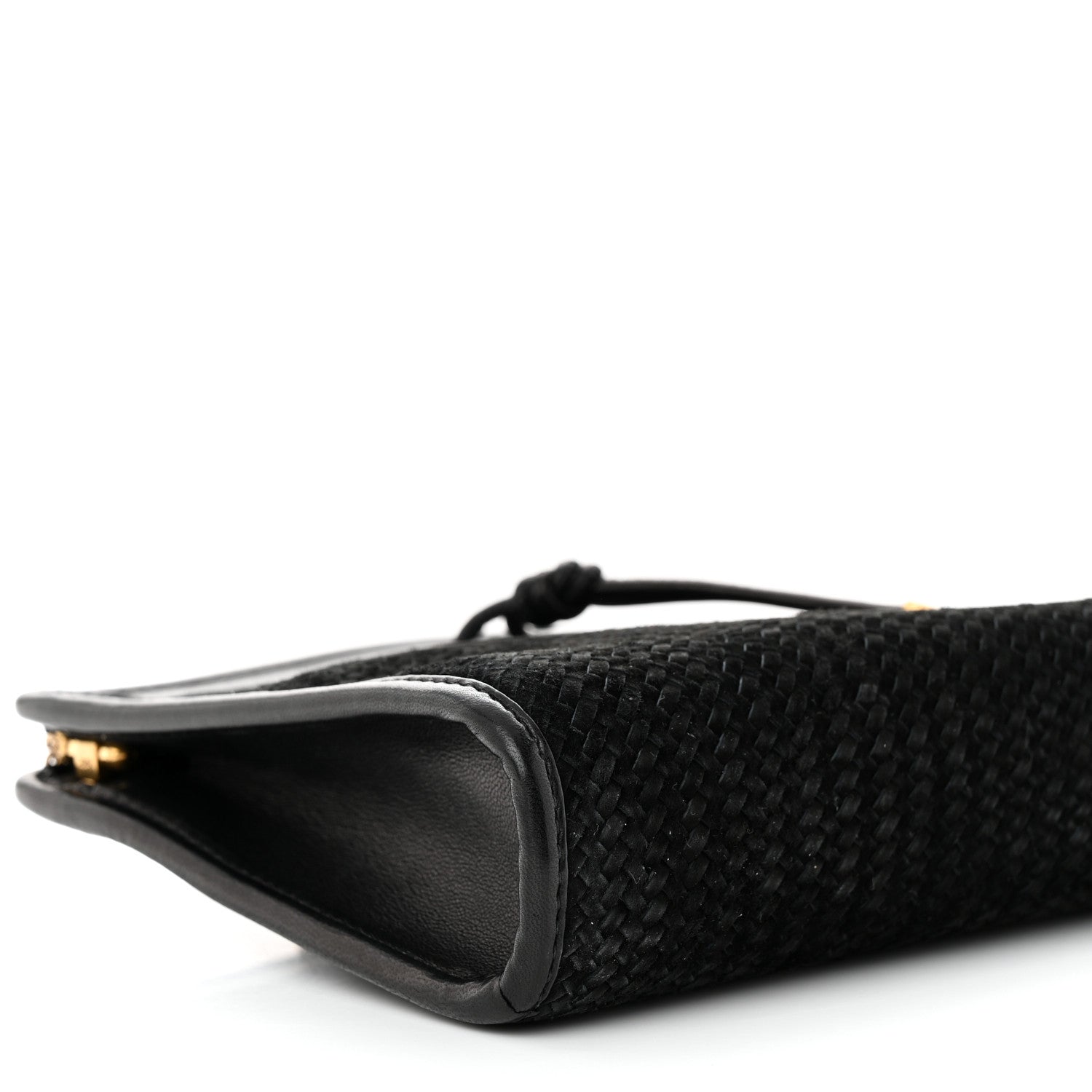 Saint Laurent Suede Woven Baby Victoire Chain Clutch Bag Black 9 of 10