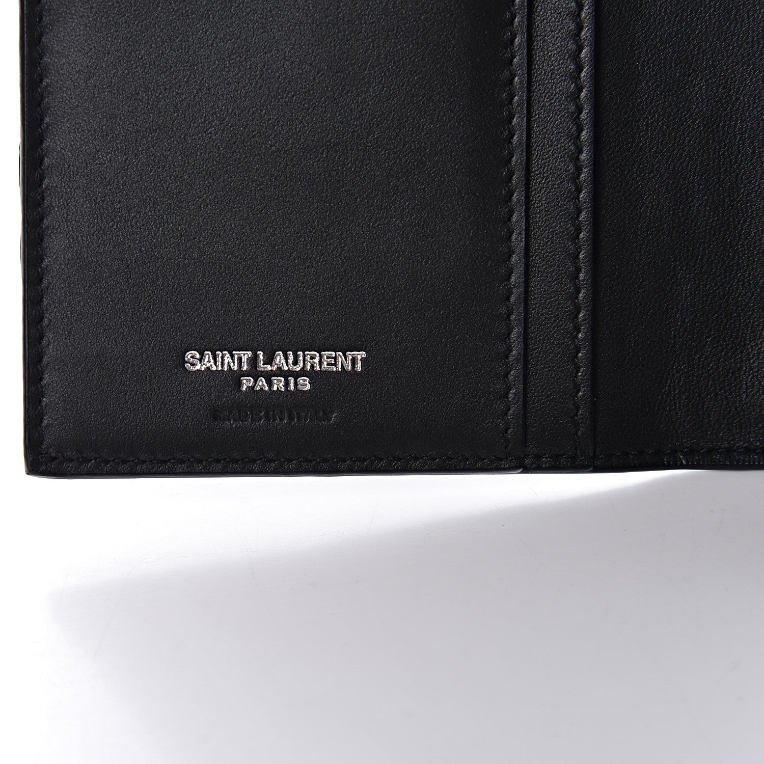 Saint Laurent Calfskin Crocodile Embossed Sac De Jour Supple Continental Wallet Black 8 of 10