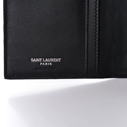 Saint Laurent Calfskin Crocodile Embossed Sac De Jour Supple Continental Wallet Black 8 of 10