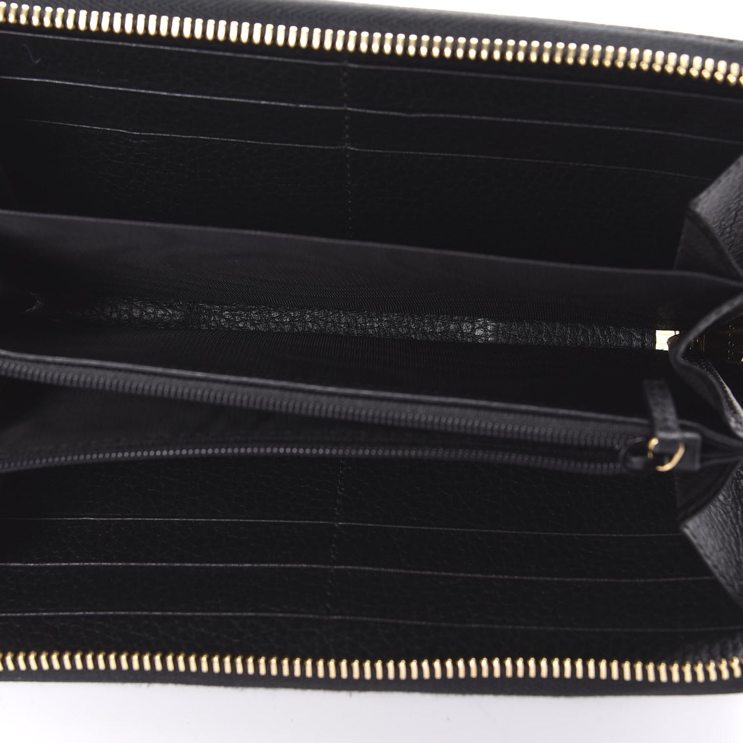 Dollar Calfskin GG Marmont Zip Around Wallet Black