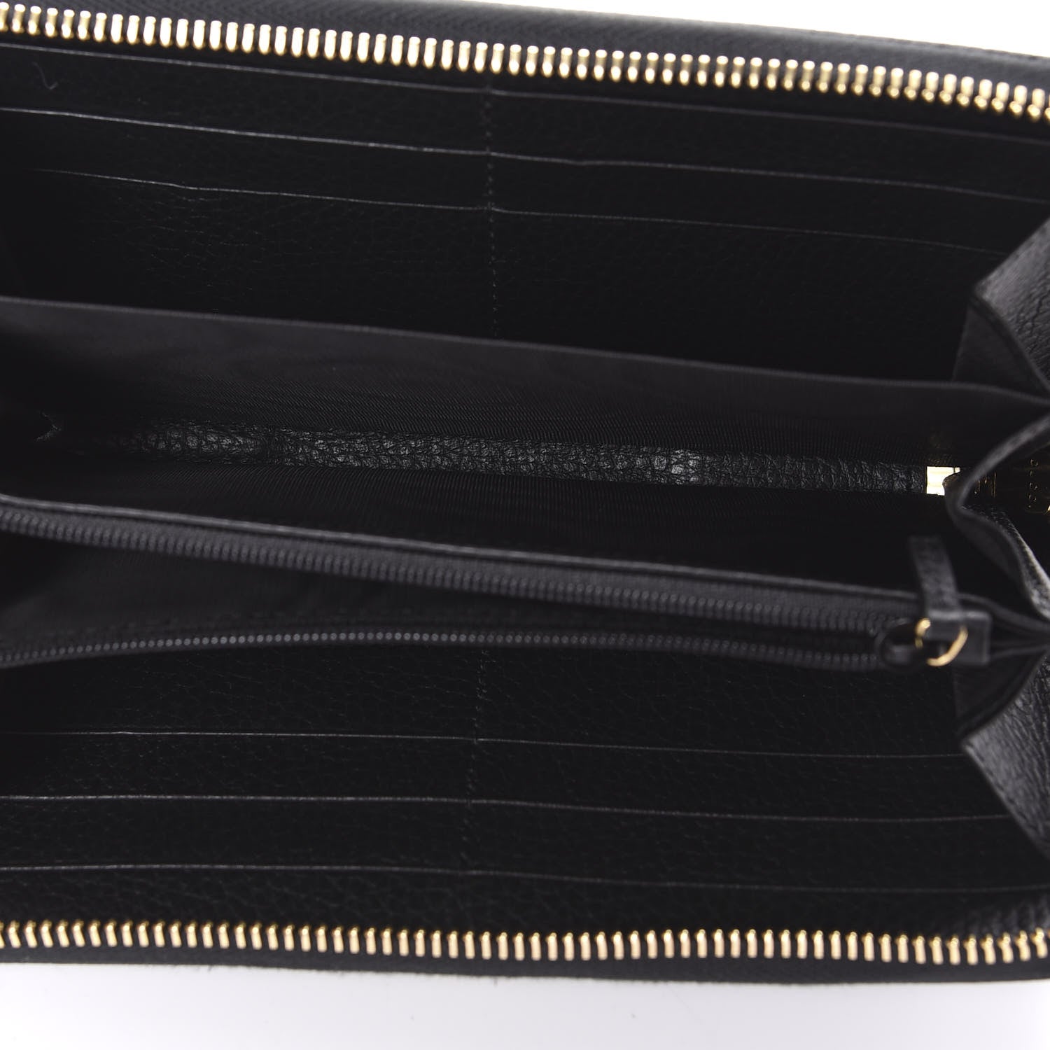 Gucci Dollar Calfskin GG Marmont Zip Around Wallet Black 5 of 6