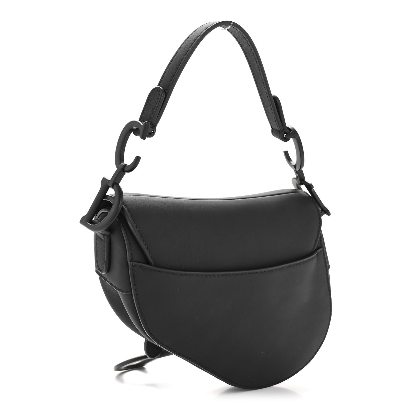 Ultra Matte Calfskin Mini Saddle Bag Black