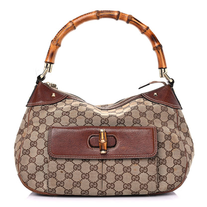 Gucci Monogram Bamboo Top Handle Bag Brown 1 of 24