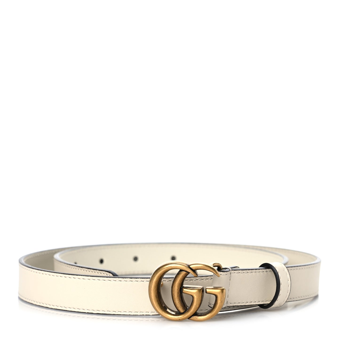 Calfskin Double G 20mm Belt 80 32 Mystic White