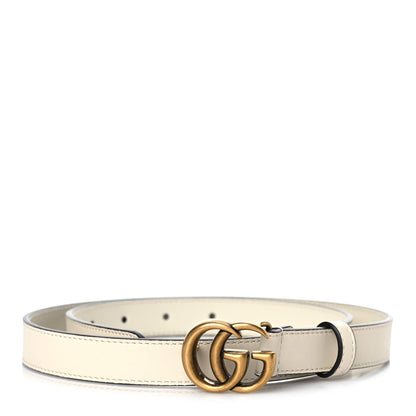 Gucci Calfskin Double G 20mm Belt 80 32 Mystic White 1 of 6