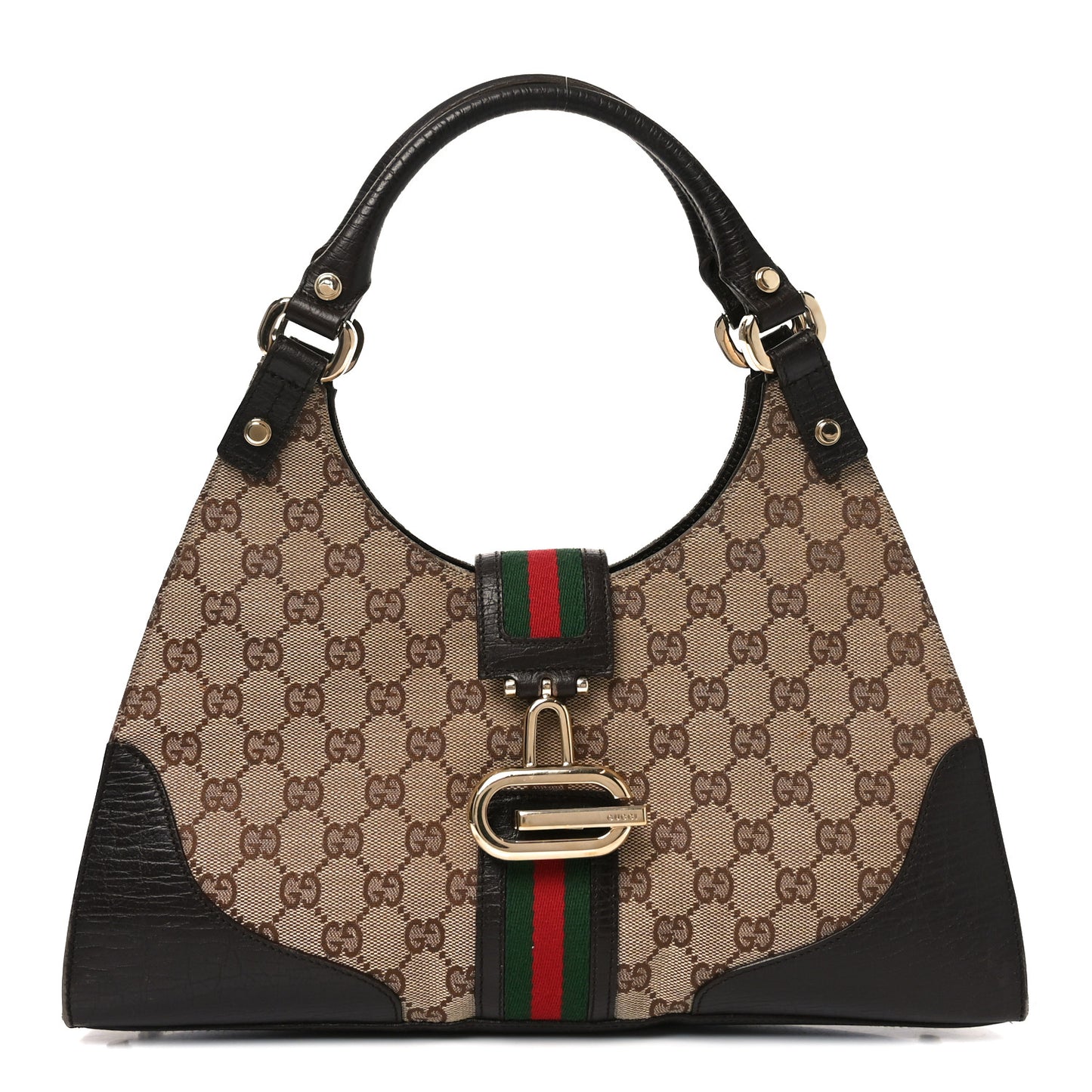 Monogram Web Junco Shoulder Bag Dark Brown