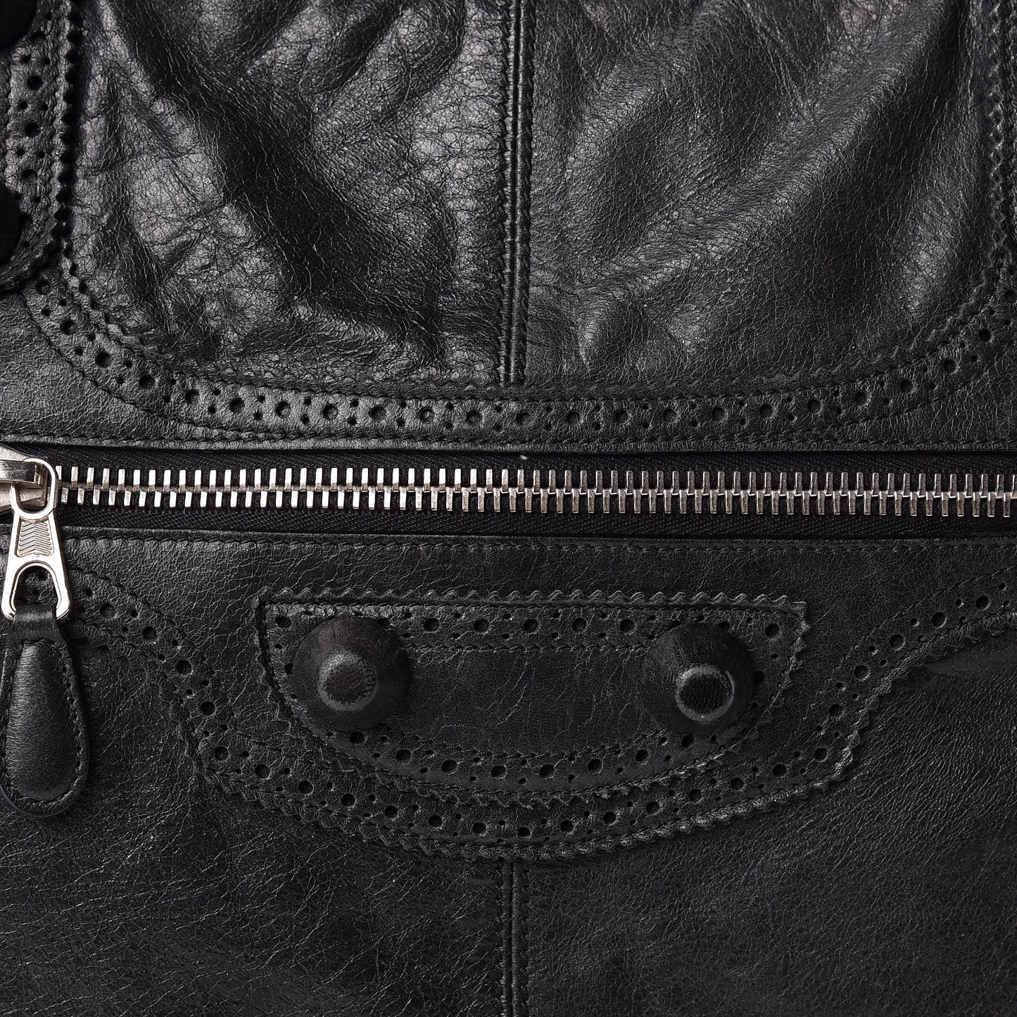 Agneau Giant Brogues Hardware Weekender Black