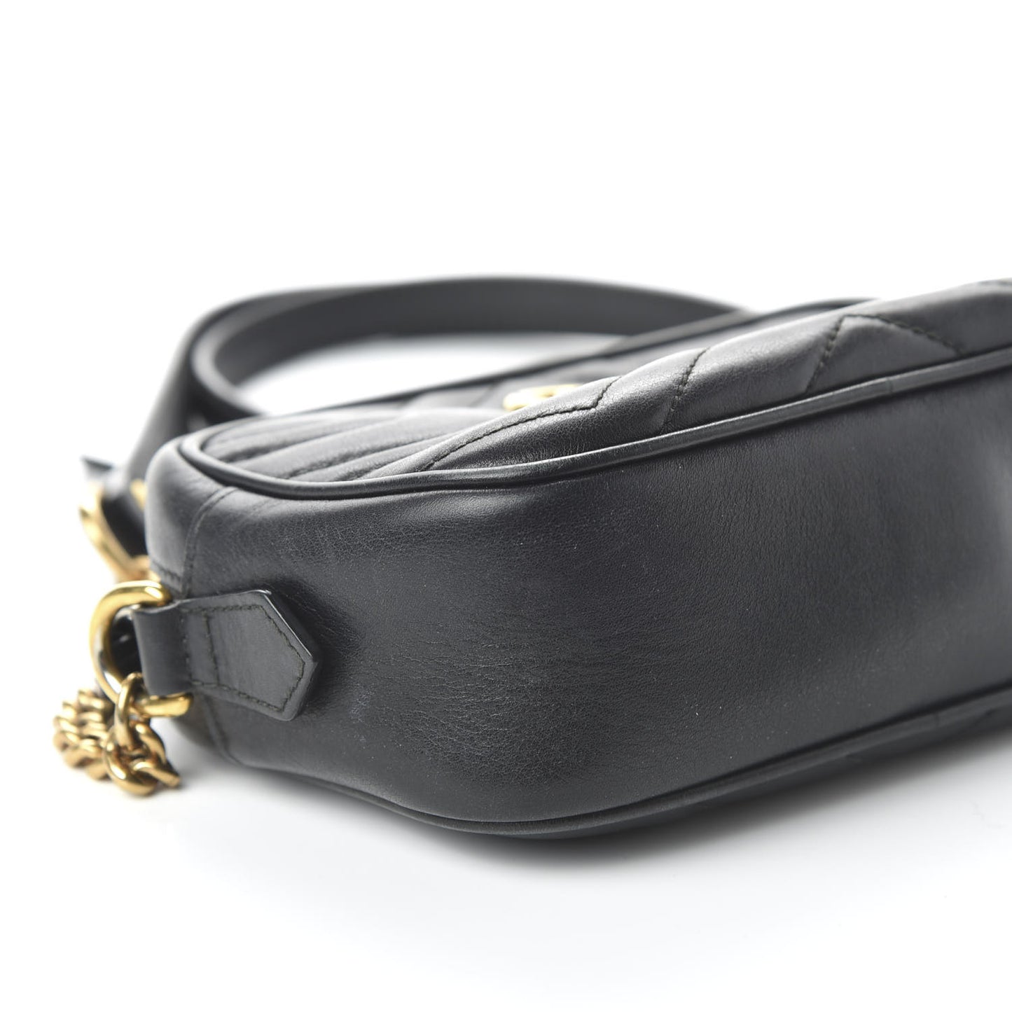 Calfskin Matelasse Mini GG Marmont Chain Shoulder Bag Black