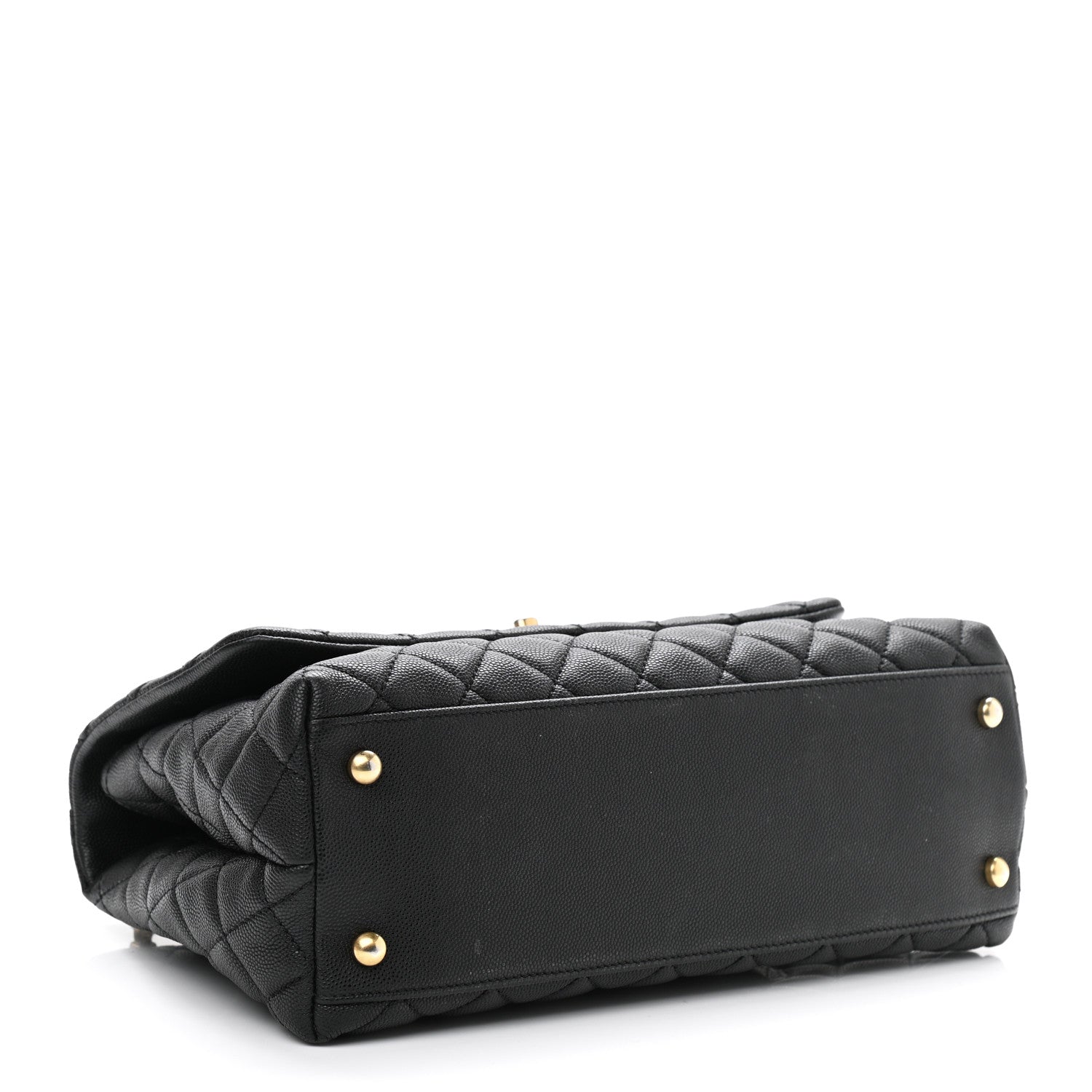 Chanel Caviar Lizard Embossed Quilted Small Coco Handle Flap Black 3 of 11