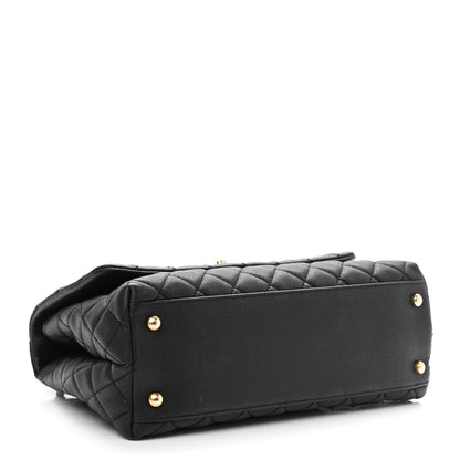 Chanel Caviar Lizard Embossed Quilted Small Coco Handle Flap Black 3 of 11