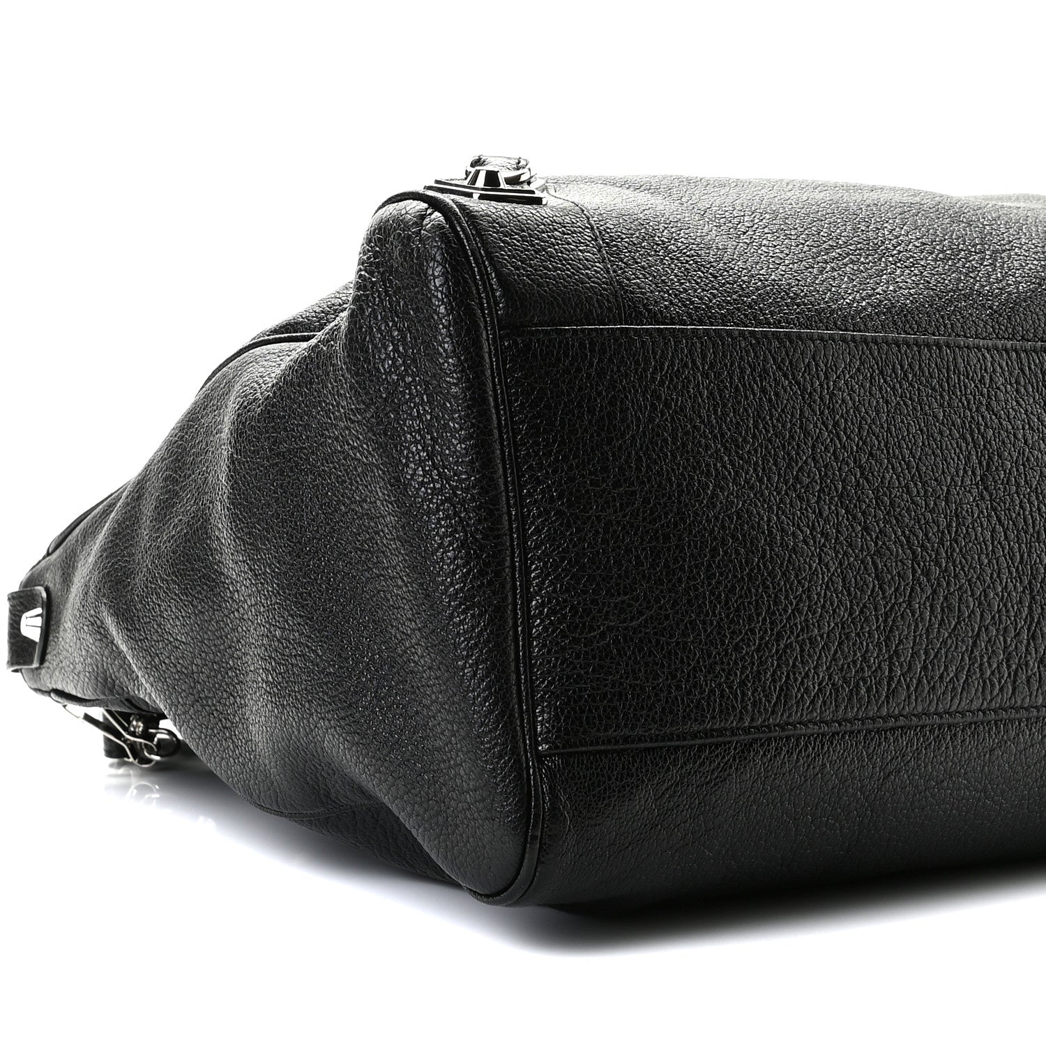 Balenciaga Chevre Silver Metallic Edge Hardware Velo Black