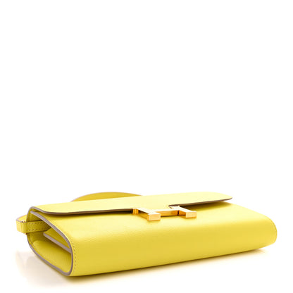 Hermes Evercolor Constance Wallet To Go Lime 4 of 10