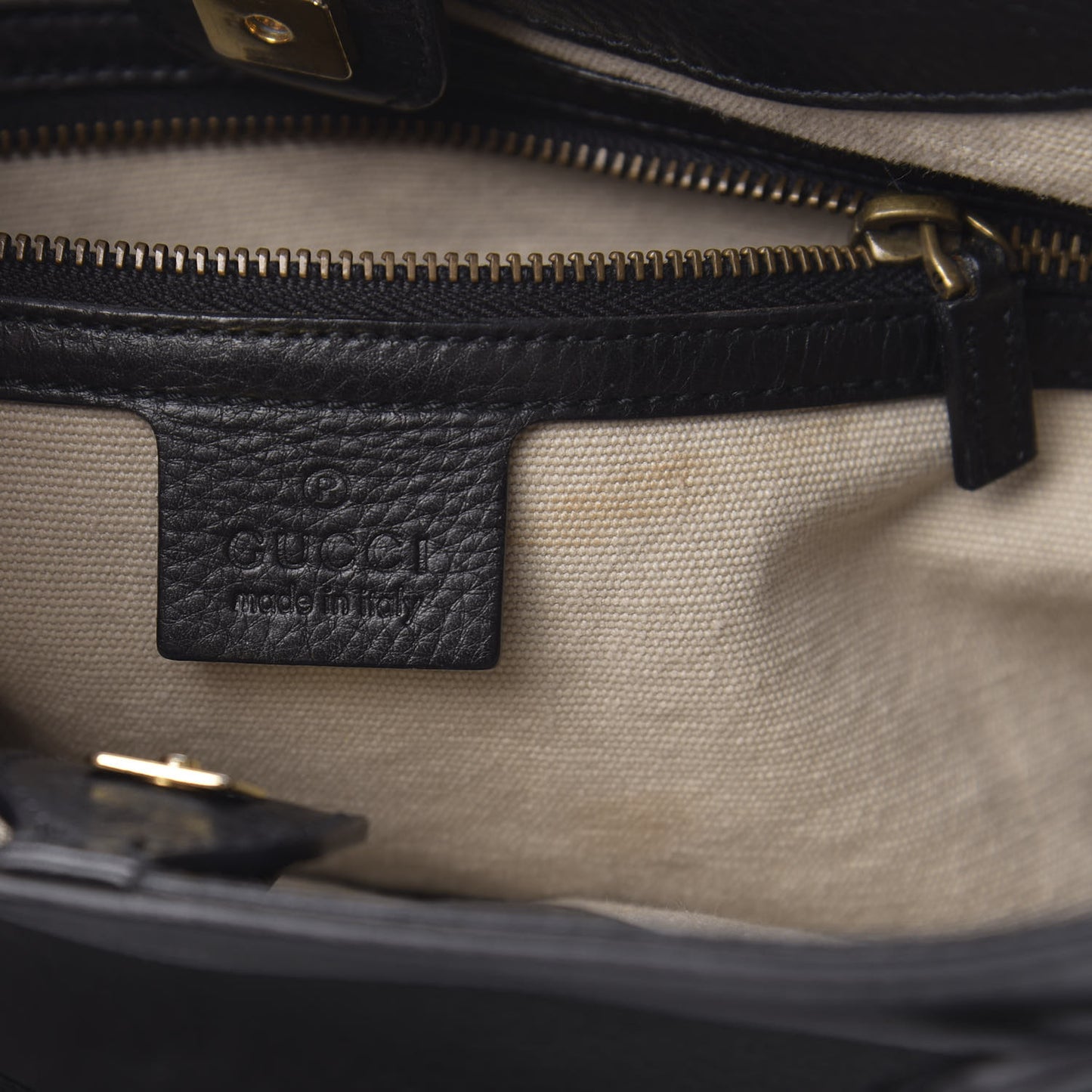 Calfskin Bamboo Handle Tote Black