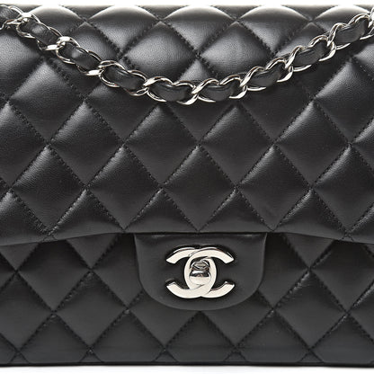 Chanel Lambskin Quilted Medium Double Flap Black 8 of 17
