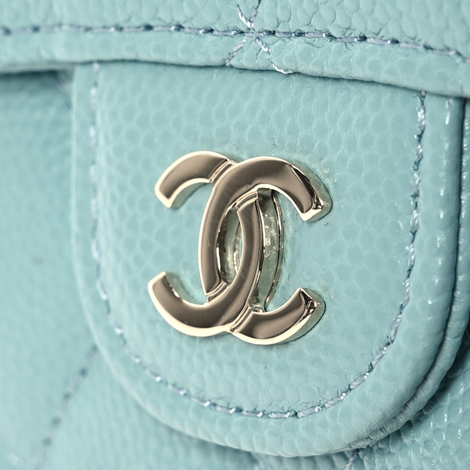 Chanel Caviar Quilted Flap Card Holder Wallet Blue 10 of 11