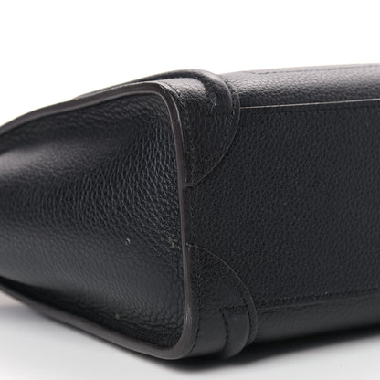 Celine Drummed Calfskin Nano Luggage Black 11 of 12