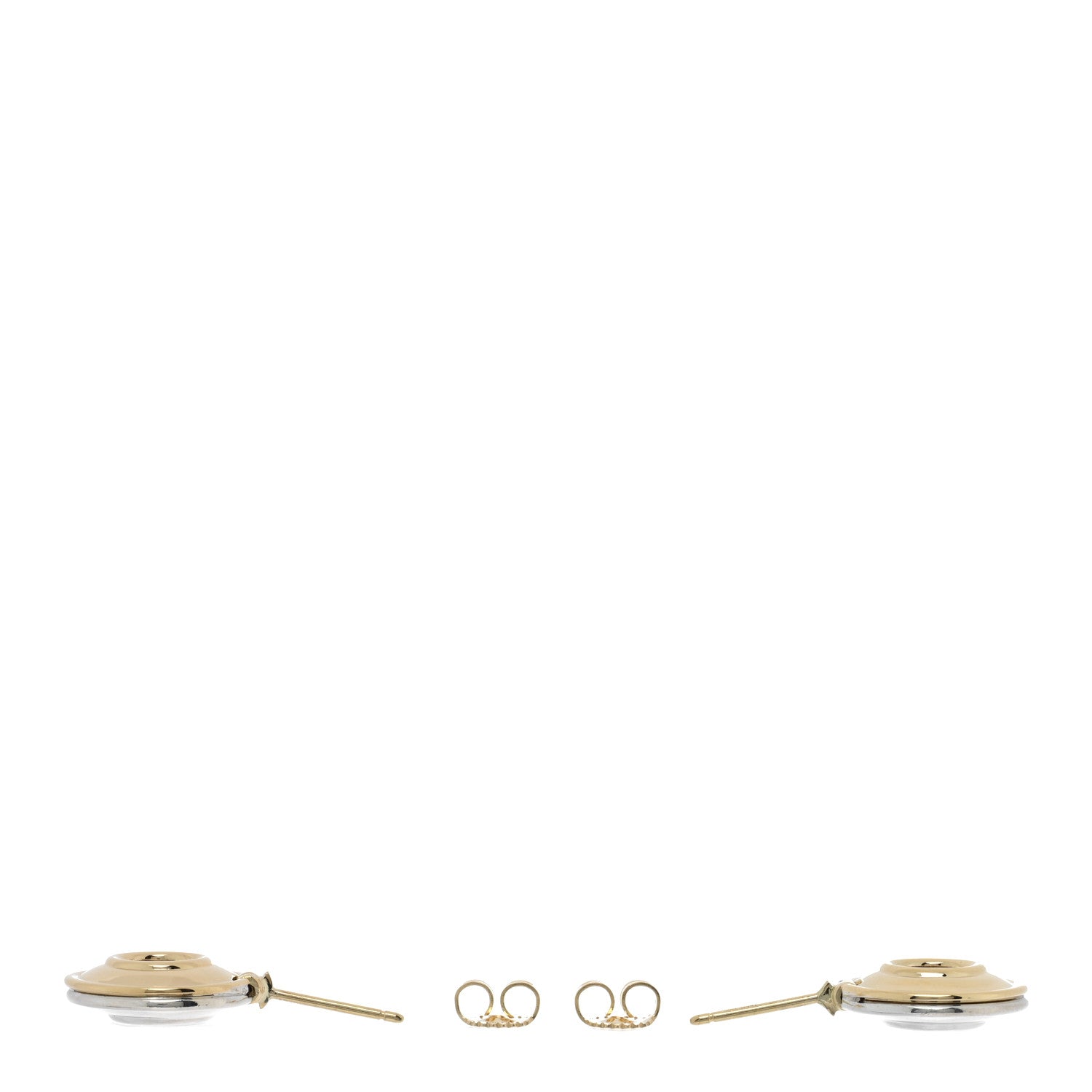 Tiffany Sterling Silver 18K Yellow Gold Paloma Picasso Magic Disc Earrings 3 of 4