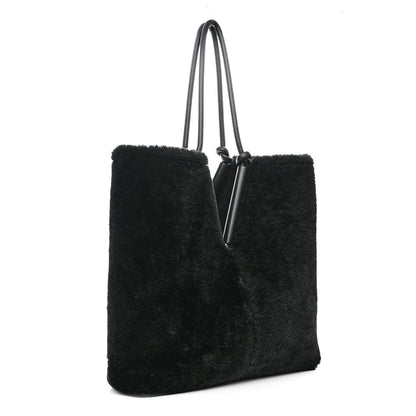 Bottega Veneta Shearling Reversible Tote Black 14 of 18