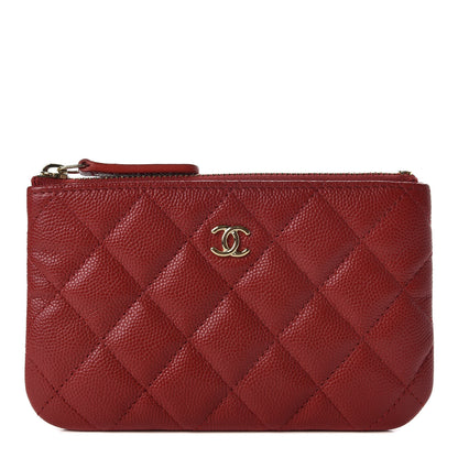Chanel Caviar Quilted Small Cosmetic Case Dark Red 1 of 8