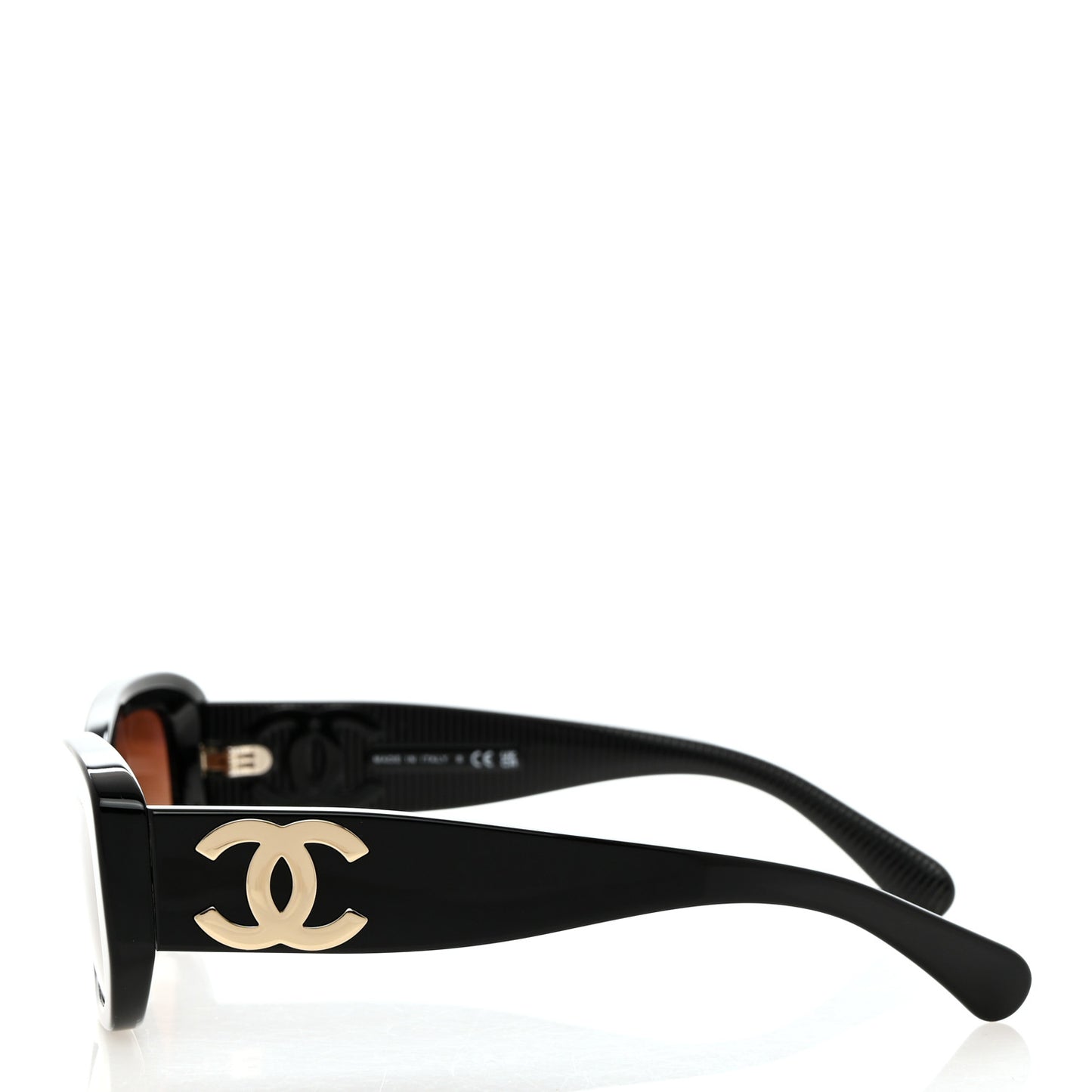 Acetate Rectangle Sunglasses Black Brown