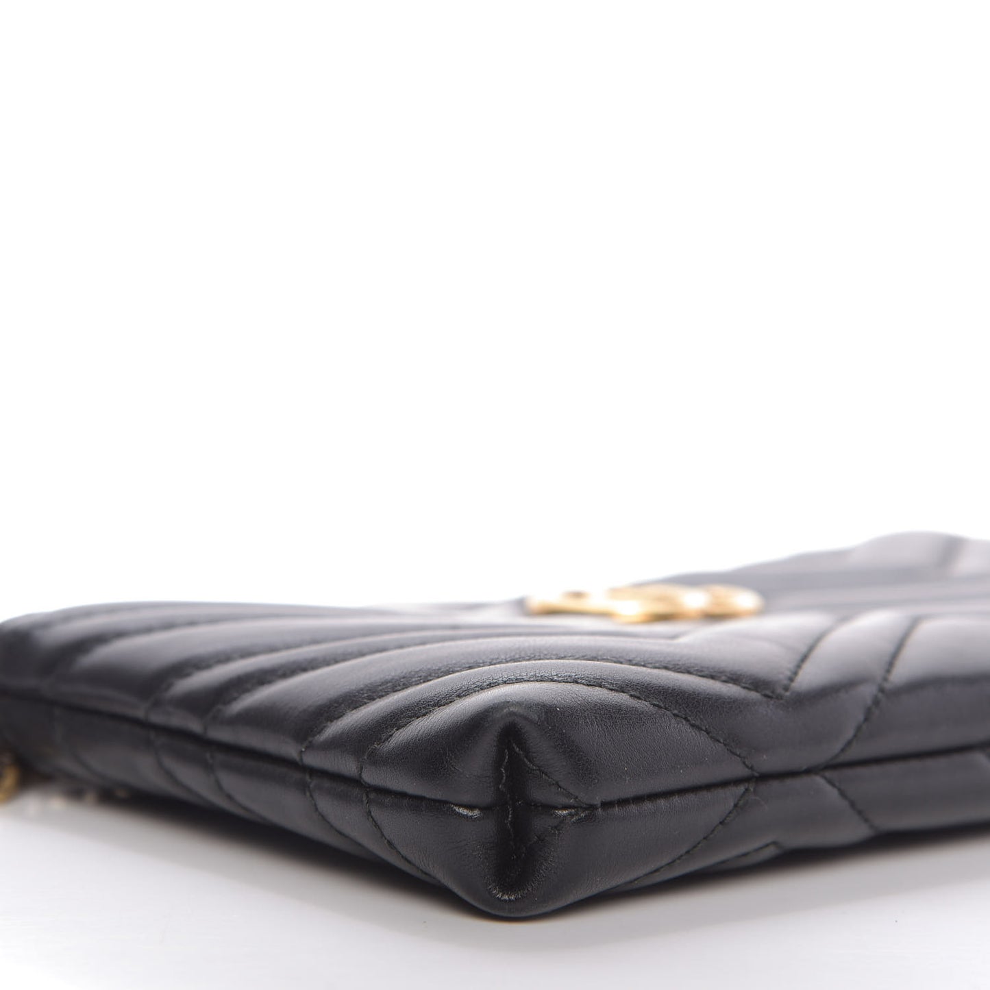 Calfskin Matelasse Mini GG Marmont Chain Bag Black