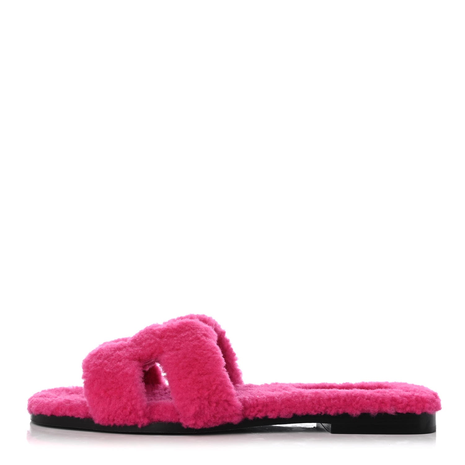 Hermes Woolskin Oran Sandals 39 Rose Fuchsia 1 of 9